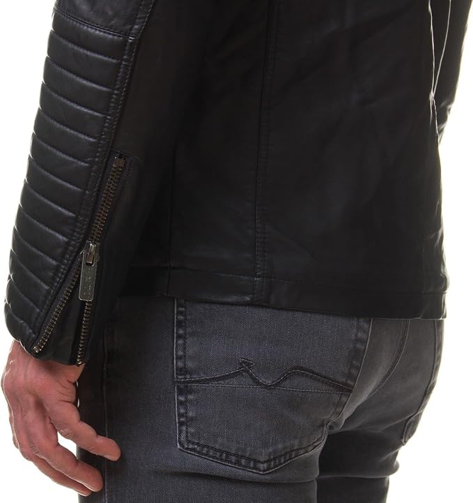 Men's Black REAL Lambskin Leather Biker Jacket