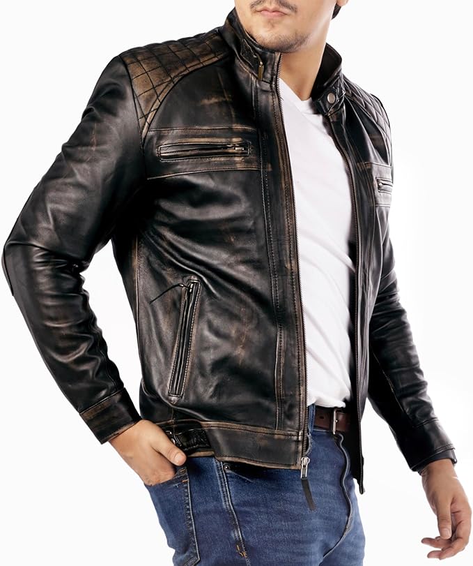 Signature Diamond Style Lambskin Leather Jacket