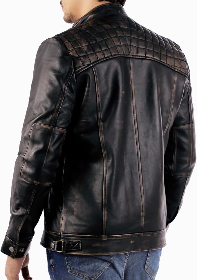 Signature Diamond Style Lambskin Leather Jacket
