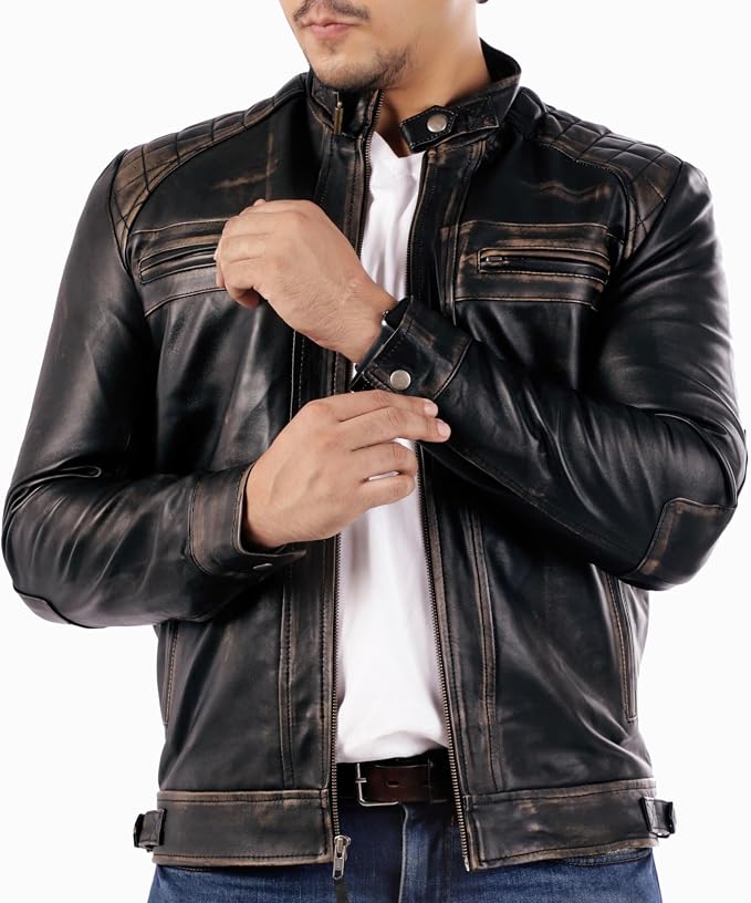 Signature Diamond Style Lambskin Leather Jacket